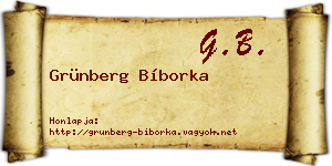 Grünberg Bíborka névjegykártya